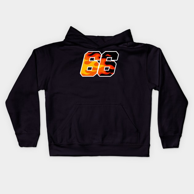 Number 66 Kids Hoodie by Kev Brett Designs